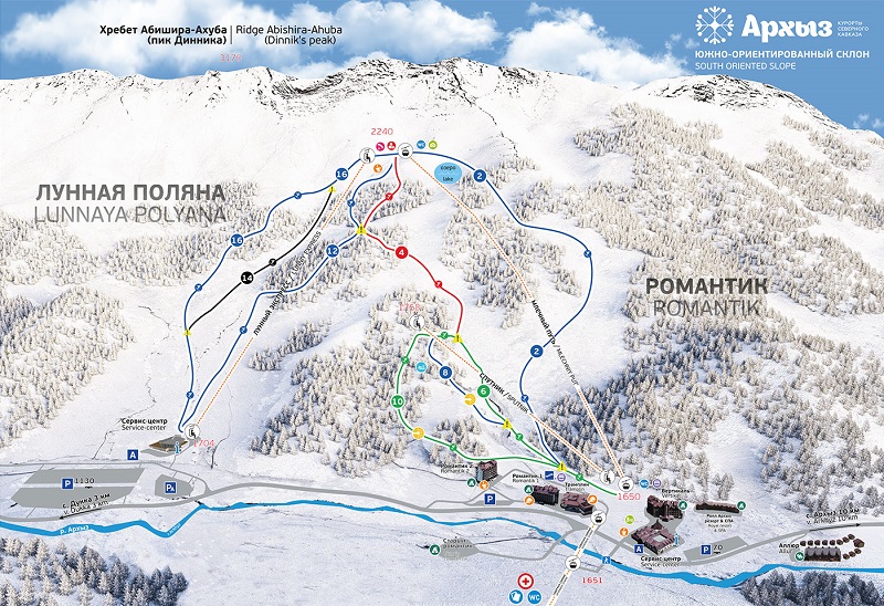 карта горнолыжного курорта архыз