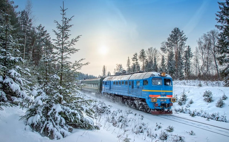 поезд зима